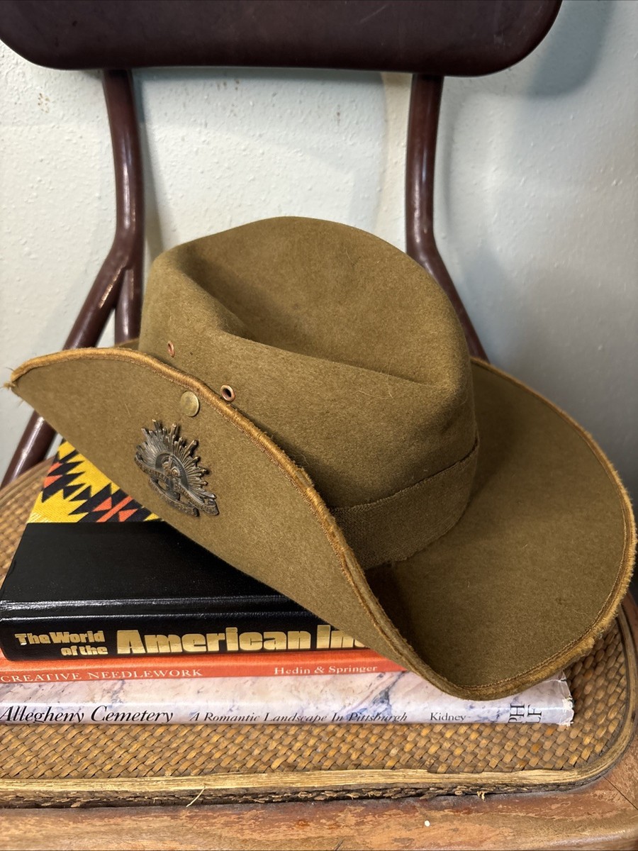 Original WWII Australian Army Bush Hat With Badge Military Hat | eBay