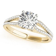 Lab-Created 1.75 Ct Round Cut VVS1 Diamond Engagement Ring 14K Yellow Gold FN
