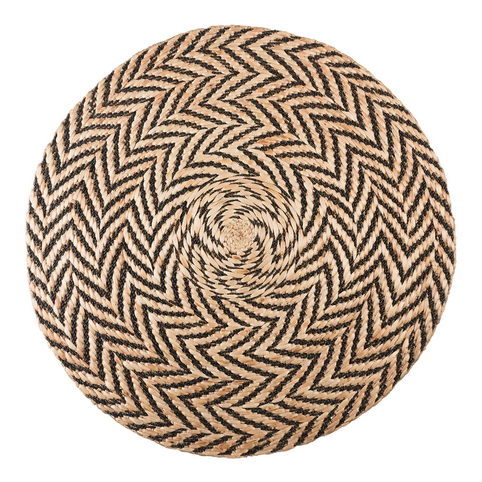 Teppich aus Wasserhyazinthe 120 x 120 x 2 cm schwarz natur Läufer wohnfreuden - Bild 1 von 1