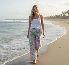Lilly Pulitzer Catch the Wave Florita Linen Beach Pants Women's Small See Descri