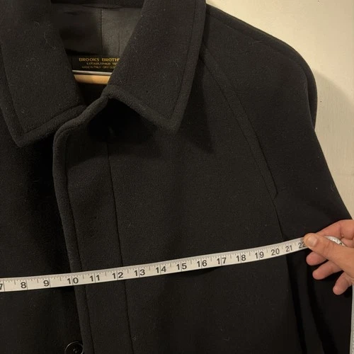 Brooks Brothers Elliot Wool Overcoat Black 100% Pure Wool Made in Italy Mens 42 image 8