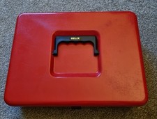 HELIX Large Metal Cash/Safety Box with 2 Keys.  30CM X 23CM X 8.5CM. Red.