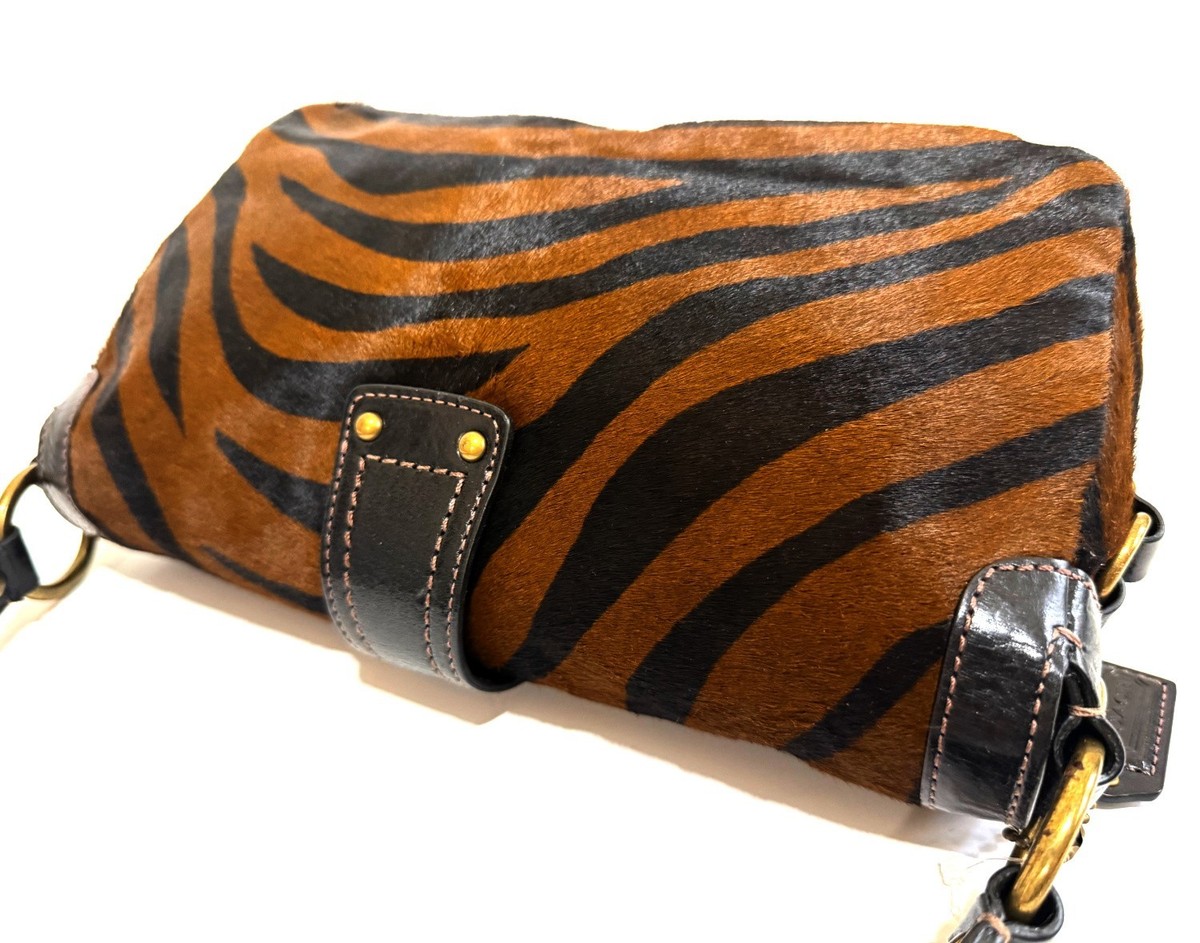 RARE COACH LTD Y2K CHELSEA FIELD POCKET HAIRCALF ZEBRA STRIPE