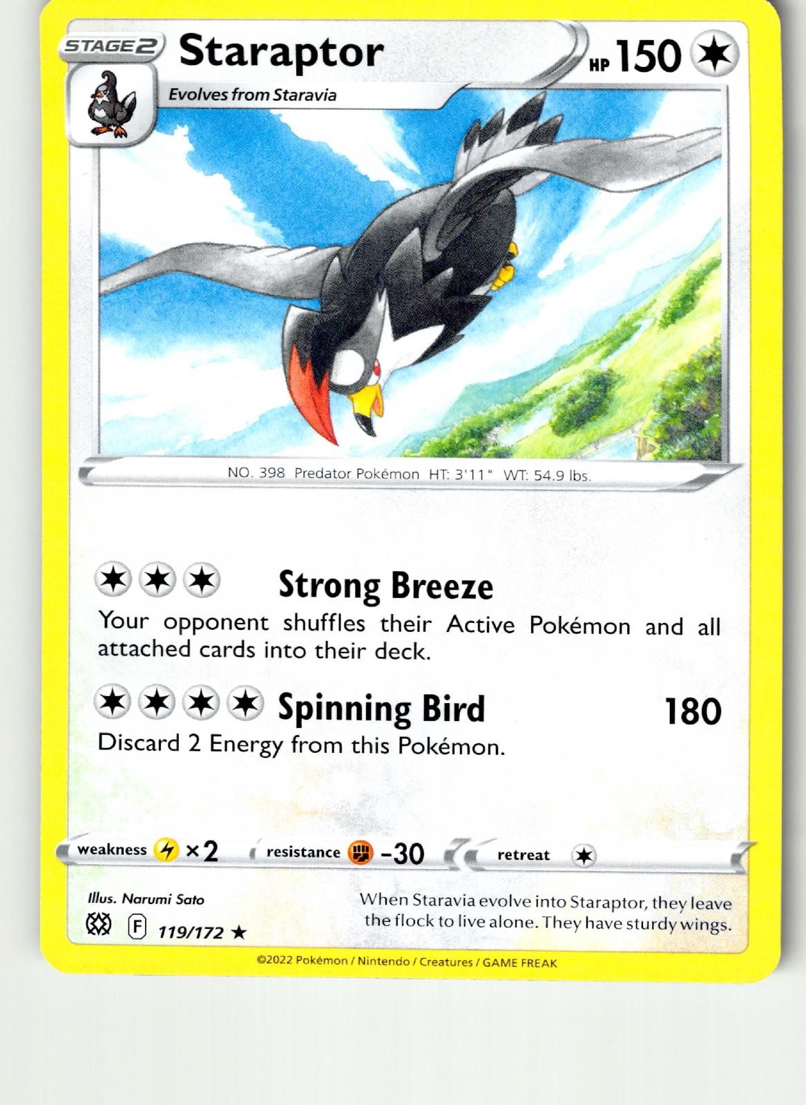 STARAPTOR 119/172 RARE BRILLIANT STARS POKEMON NM