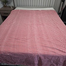 Red Gingham Plaid Duvet Cover Full Queen Reversible Button Country Cottage Bed