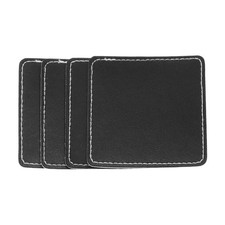 2.5" x 2.5" PU Leather Hat Patches, 20 Pcs Square, Black