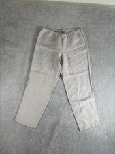 Eileen Fisher Linen Straight Leg Pants Women  s M Beige Side Zip
