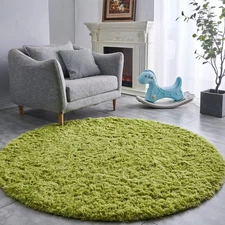 FJZFING Grass Green Round Rug Ultra-Soft Plush Modern 6x6 Circle Area Rug for...
