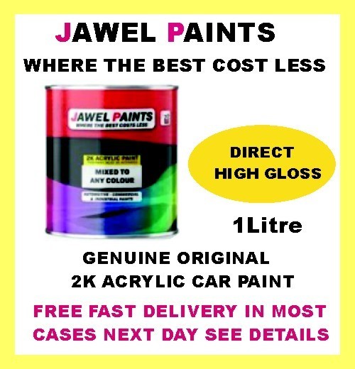 2K Acrylic Car Paint TAXI BLACK GLOSS HIGH GLOSS 1 Litre Paint only