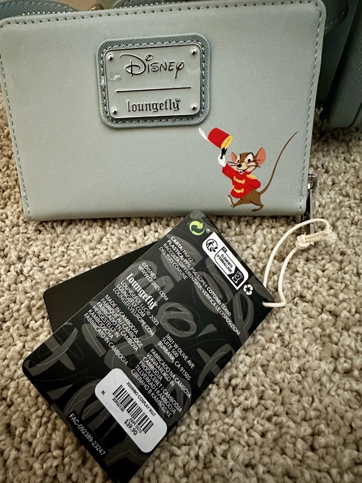 Mini mochila Loungefly Disney Dumbo con orejas figurativas y billetera a juego nueva con etiquetas Foto 3 de 4