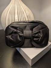 Dior Parfums Makeup Bag Black Cosmetic Pouch Bag Zip Small Large Bow Logo