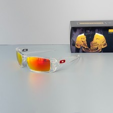 Oakley Gascan OO9014 Polarized Sunglasses Clear Frame Ruby Iridium Lens