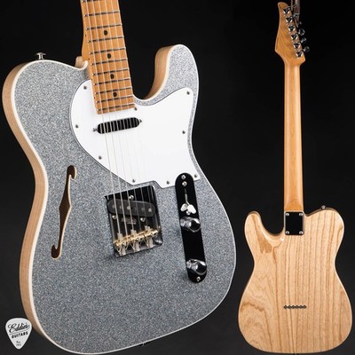 Suhr Eddie's Guitars Exclusive Custom Classic T Roasted - Ice Blue Sparkle