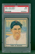 1941 Play Ball Baseball Card - #63 Dom DiMaggio RC, PSA 5 EX
