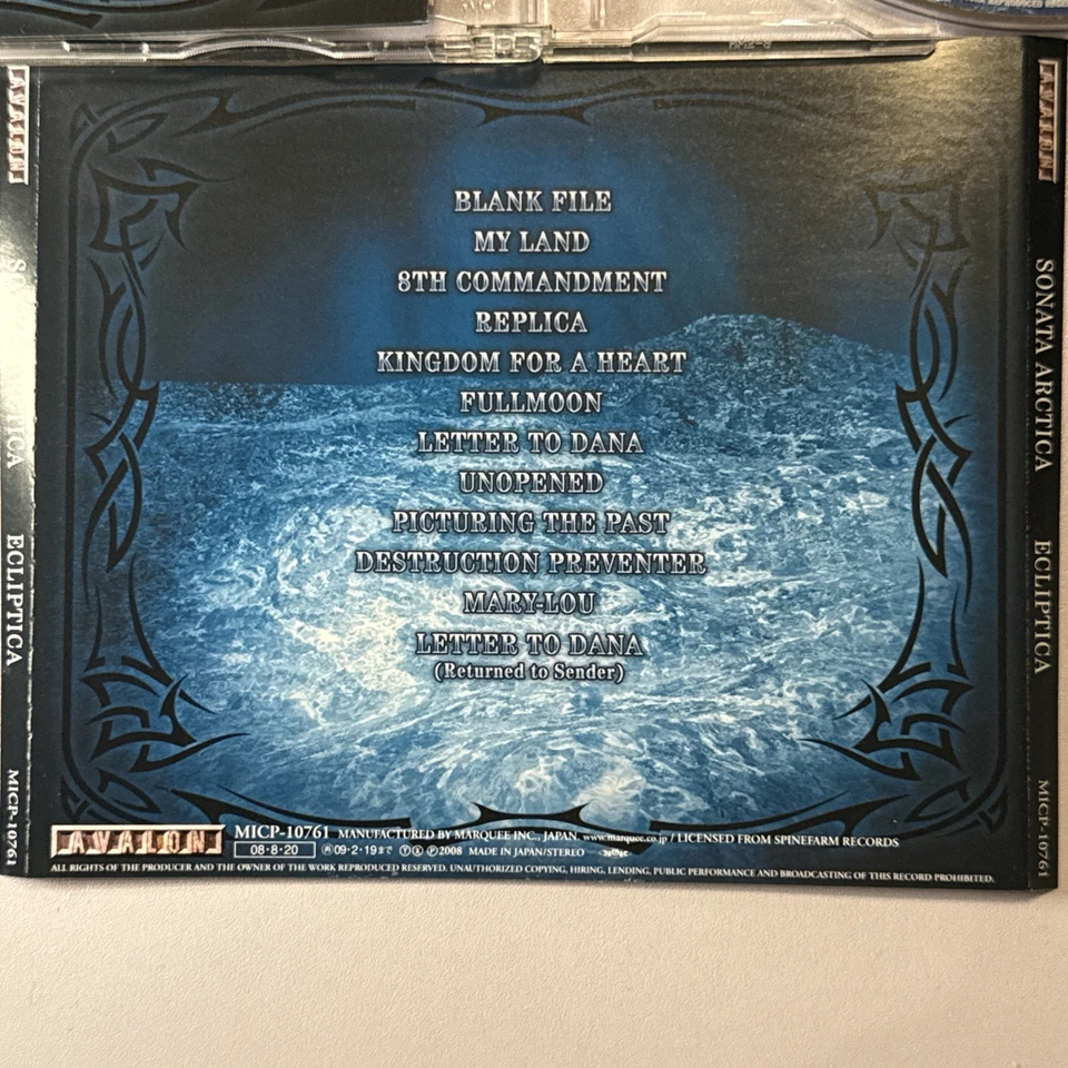 SONATA ARCTICA / ECLIPTICA ‘08 AVALON Mfg JAPAN OOP MICP-10761 Nm+ 12trx Foto 4 de 4