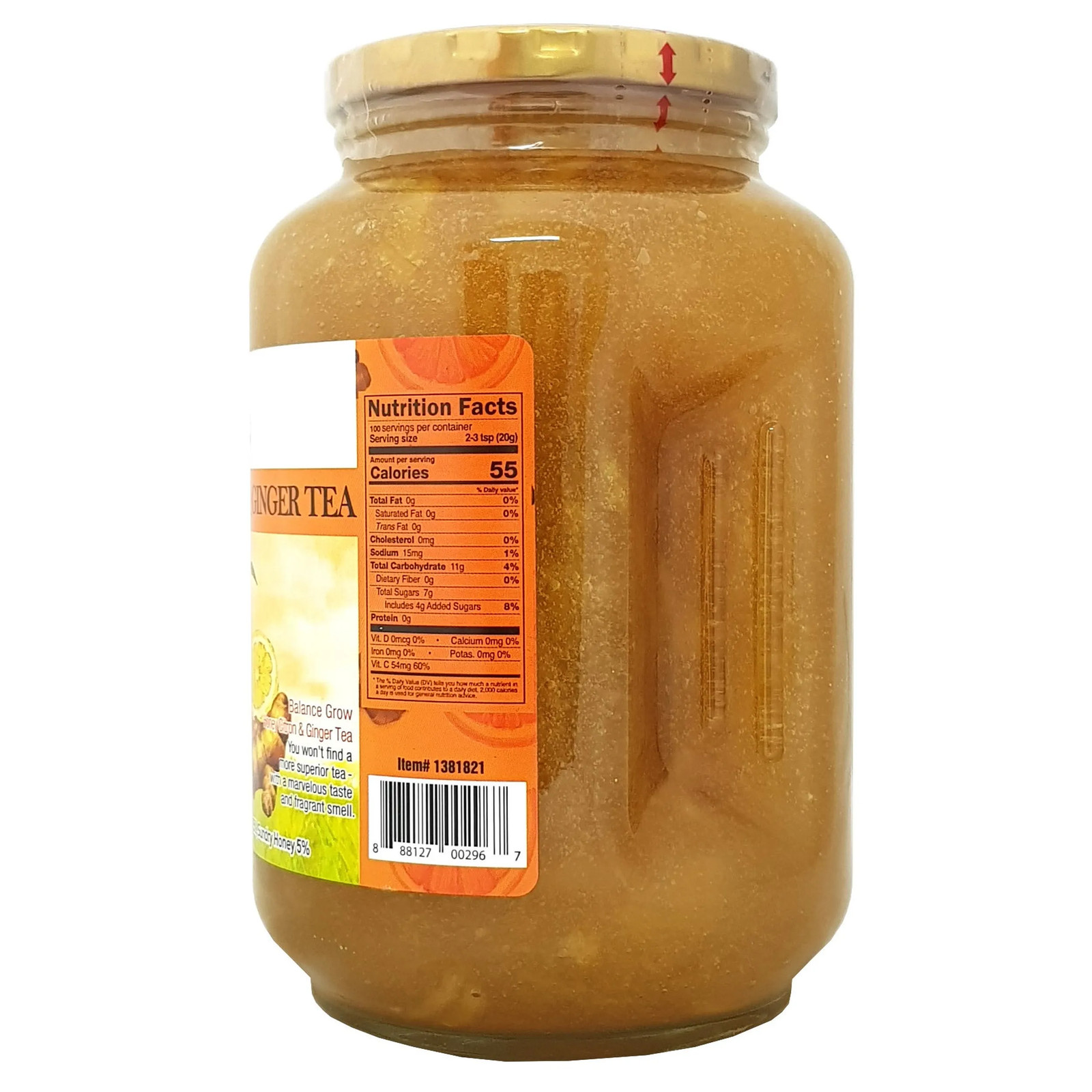 Balance Grow Honey Citron & Ginger Tea, 70.55 oz Glass Jar