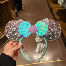 Disney.Parks The Little Mermaid Ariel Pearl Seashell Minnie Mouse Ears Headband