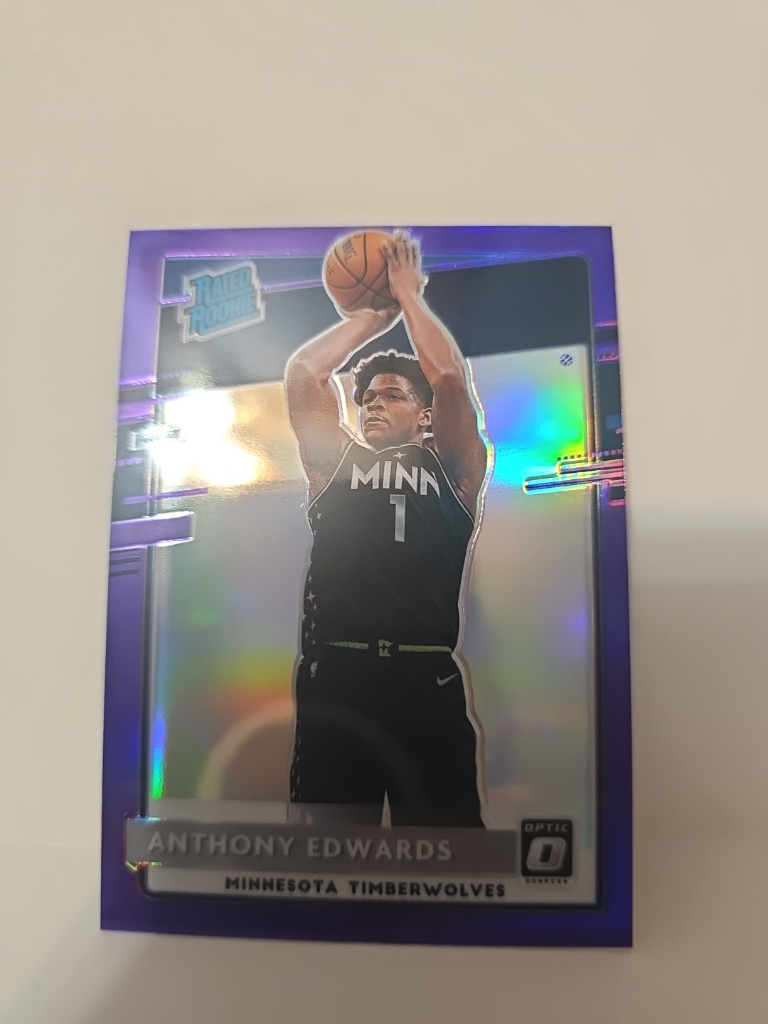 2020-21 Panini Donruss Optic - Rated Rookie Anthony Edwards #151 Purple Prizm...