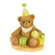 LAST ONE Cherished Teddies AGE 3 HAPPY BIRTHDAY Teddy Bear Figurine FREE SHIP