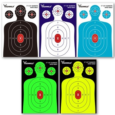 Highwild Shooting Range Silhouette Paper Target - 17X25 17X25'', Multi Color 