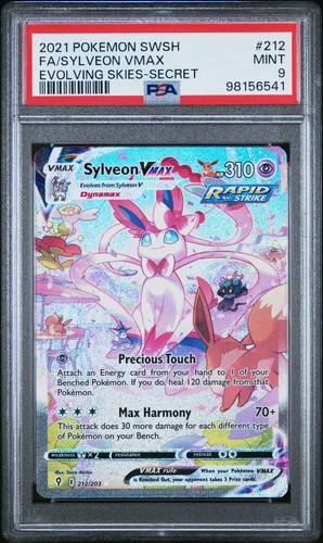 POKEMON SYLVEON VMAX ALT ART EVOLVING SKIES 212 PSA 9 MINT REGRADE INVEST