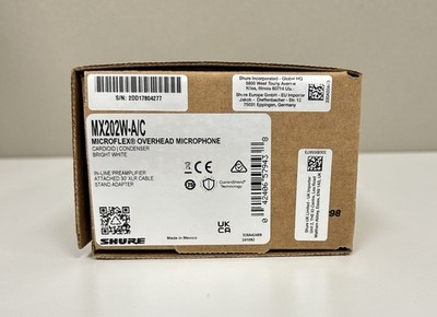 Shure MX202W-A/C Microflex Overhead Microphone - Bright White