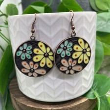 2 Bronze-tone Bohemian Retro Drop Dangle Earring Set New Free Ship C1429