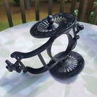 Antique Japanese Large Cast Iron Usubata Water Cart VASE STAND w/Child Figures — photo 10
