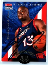 1996 Upper Deck USA #53 Shaquille O'Neal On Card Autograph