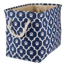 Bone Dry Pet Storage Collection Lattice Paw Print, Nautical Blue, Medium Rect...