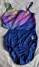 GK Simone Biles Gymnastics Leotard Adult Large AL One Shoulder Blue Pink