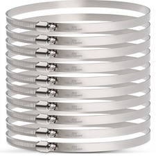 Large Hose Clamps, 10 Pack 8 Inch Stainless Steel Hose Clamps Adjustable from...