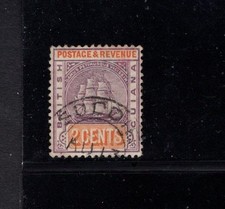 British Guiana 1889 2c Purple Orange Ship Colony Seal Fine FU-1 SG 194 SC 132