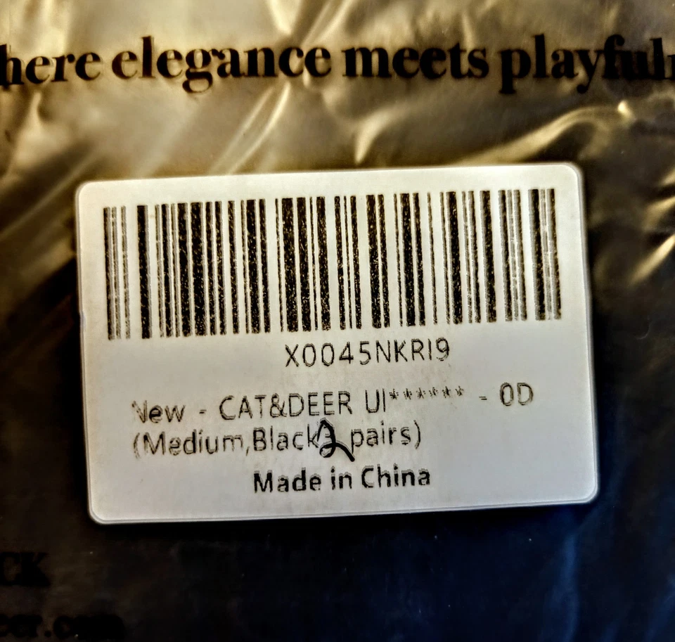 2 PARES PANTIMEDIAS NEGRAS ELEGANTES para gatos y ciervos talla MED NUEVAS EN PAQUETE Foto 3 de 3