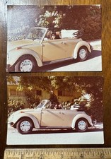 1977 Lot 2 Vintage Photos Tan Volskwagon Beetle Sun Bug Convertible CA