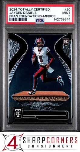 2024 TOTALLY CERTIFIED FRANCHISE FOUNDATIONS MIRROR #20 JAYDEN DANIELS RC PSA 9