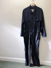Vintage Workwear Navy Blue Flame Resistant Coveralls 44S Utility Mechanic FRT