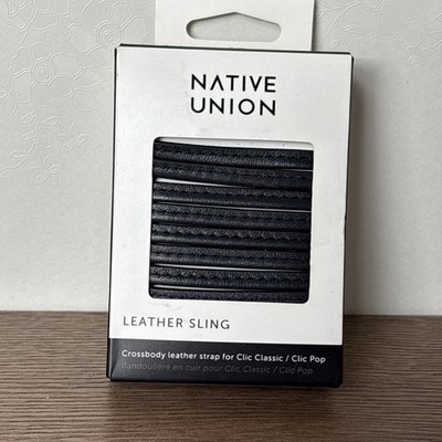 Native Union Black Leather Sling Crossbody Leather Strap For Clic Classic - NEW
