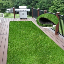 Artificial Grass 4 ft x 6 ft, 0.8 inch Fake Grass Mat, 4 Tones Synthetic Turf...