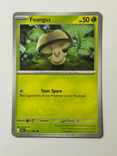 2025 Pokemon Black Bolt English BLK EN 010/086 Foongus