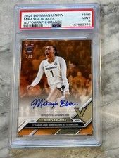 Mikayla Blakes - 2024-25 Bowman U NOW Basketball #50B - Orange Auto #2/5 PSA 9
