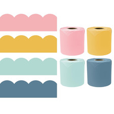 Carson Dellosa Colorful Bulletin Board Borders - 260Ft Yellow, Blue, Green, Pink