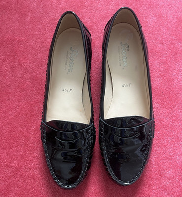 Sioux Damen Slipper Slip-On Lackleder schwarz EU 37,5 Weite F rutschfeste Sohle