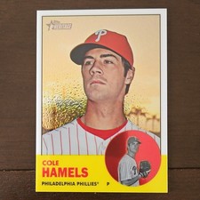 2012 Topps Heritage Chrome Cole Hamels #HP48 Phillies Serial Numbered /1963