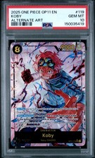 2025 ONE PIECE OP11-A FIST OF DIVINE SPEED ALTERNATE ART #119 KOBY PSA 10