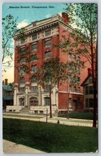 Youngstown Ohio~Masonic Temple Bldg Street View~Pub Harry Hamm Vintage Postcard