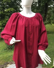 *NWT* -The Limited- Ruby Red  Silk Loose  Peasant Top Size Small