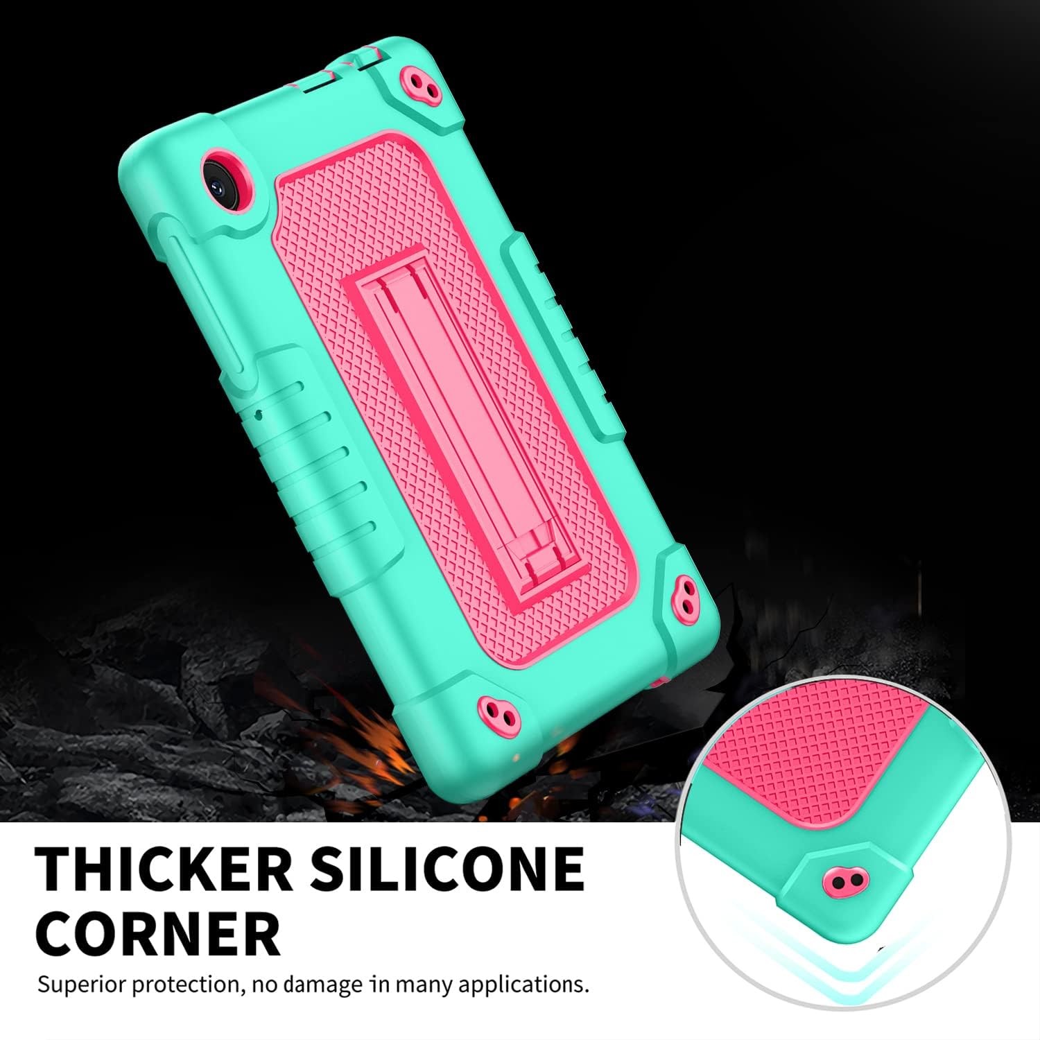 for TCL TAB 8 Plus 8 LE Tablet Case Shockproof Kids Friendly GreenPink 