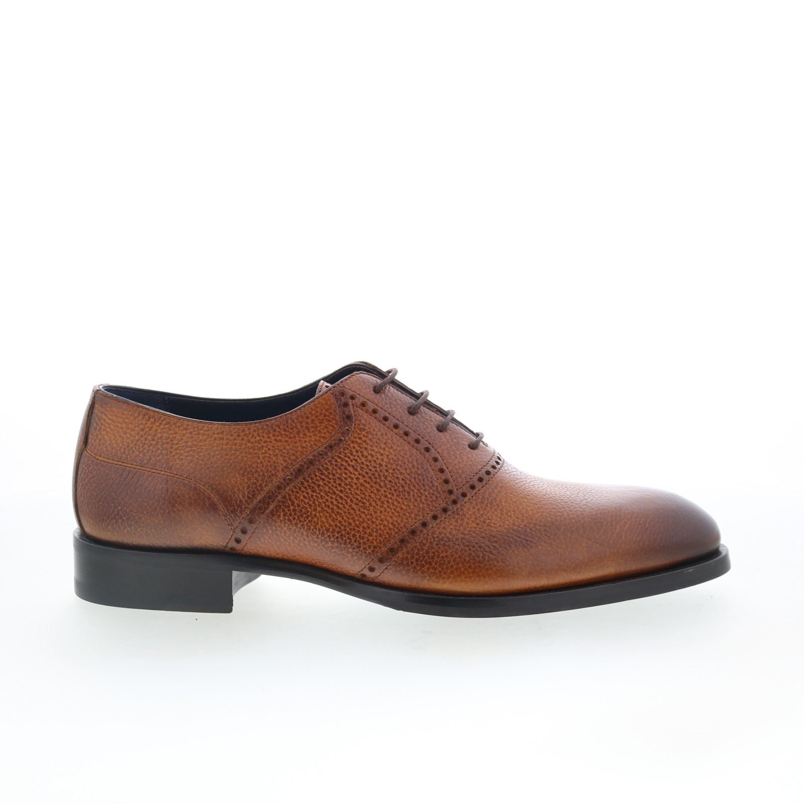 Di Bianco Sabaudia Mens Brown Leather Oxfords - Lace Ups Plain Toe Shoes 9 97990₽