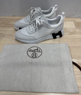 Hermes Bouncing Sneakers Women s 39.5 US 9 White Excellent Condition (Worn Once)